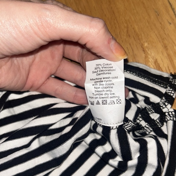 J. Crew Striped Top with Lace Design Sleeves EUC - Picture 3 of 8